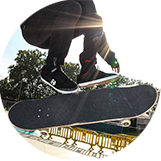 Skateboard in mid-air